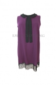 EC Women’s aubergine black tassel dress 