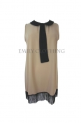EC Women’s beige black tassel dress