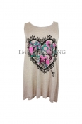 EC Women’s Beige Heart Print Tunic Top 