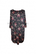 EC Women’s Black Floral Print Tunic Top