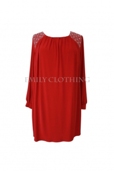 EC Women’s Red Jewelled Shoulders Tunic 